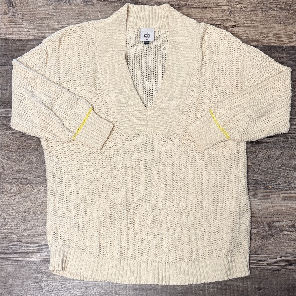 CAbi Beige V-Neck Sweater